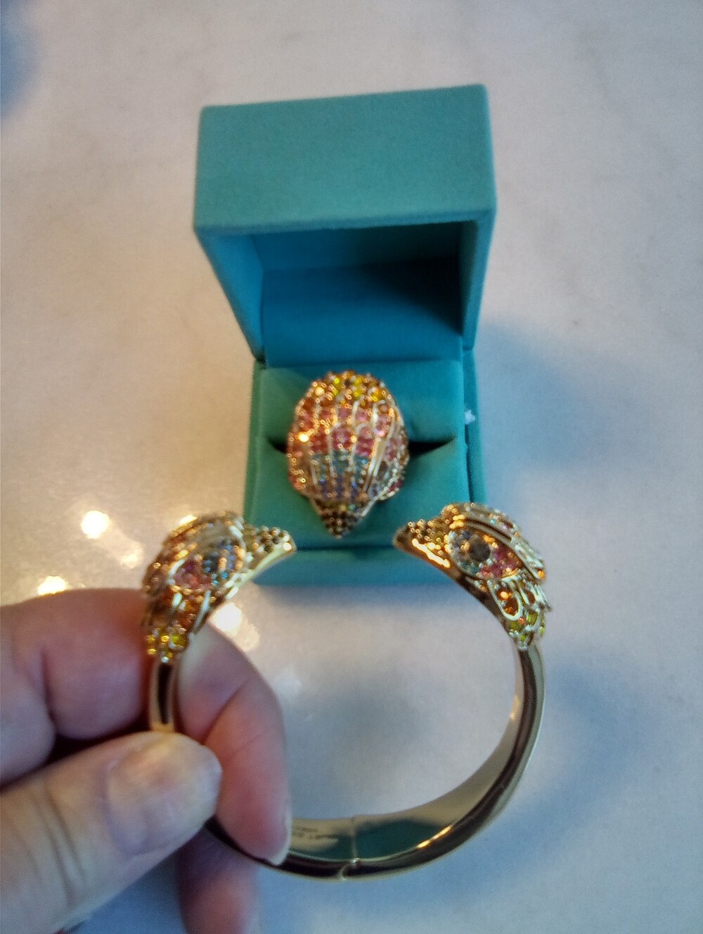 Karl Lagerfeld Eagle Ring W/Matching Bracelet
